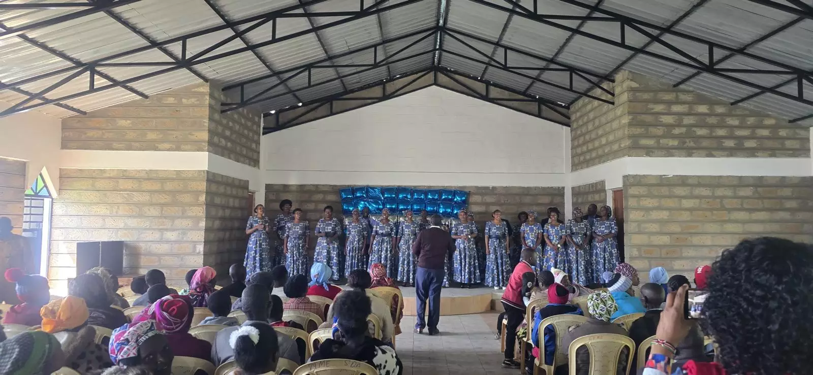 A community meeting inside the Eburru mission hall